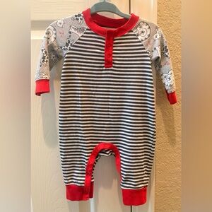 Cat & Jack Striped Black & White outfit with Red Trim